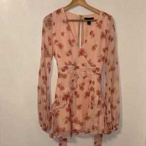 Floral Pink Wrap Dress